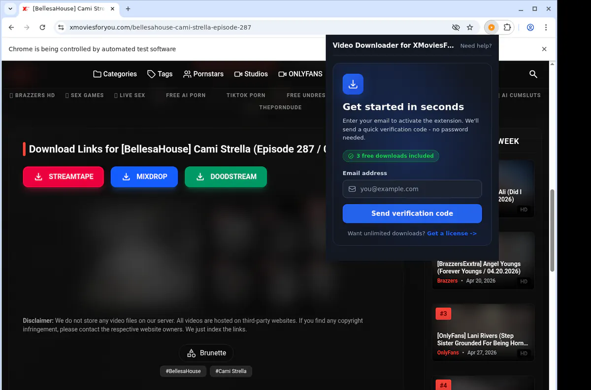 Xmoviesforyou Video Downloader browser extension screenshot 3